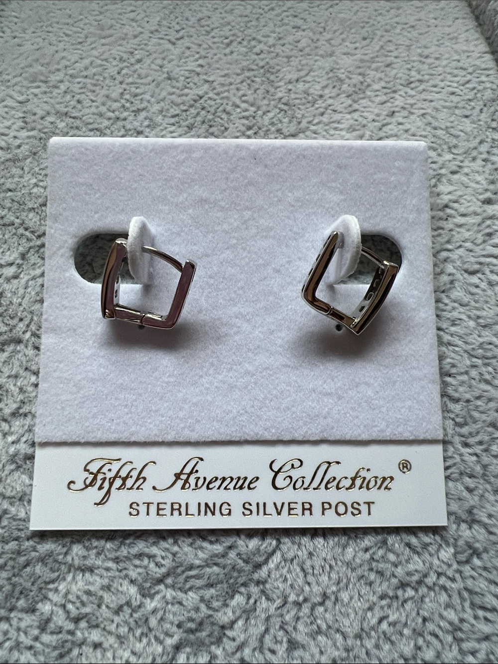 Silver Square Hoop Earrings - Silver